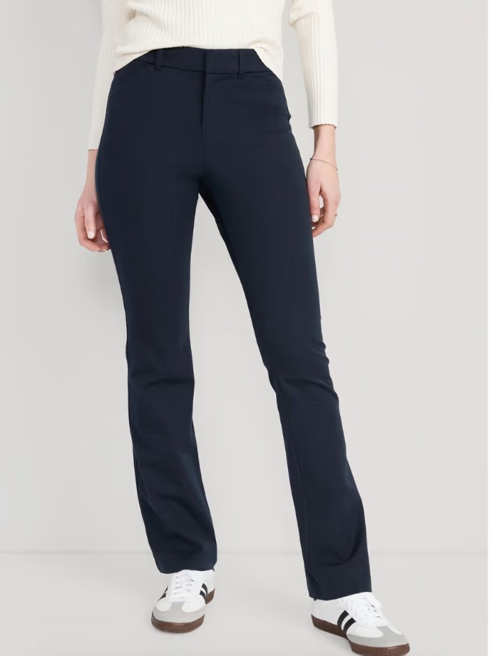 NWT Old Navy Women’s High Rise Pixie Flare Pants Navy Blue Stretch Size 10